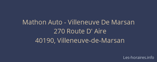 Mathon Auto - Villeneuve De Marsan