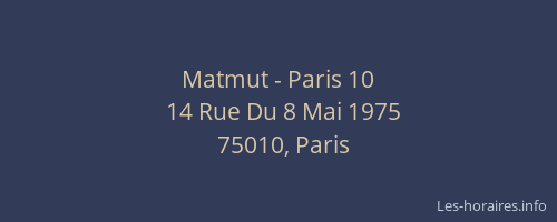 Matmut - Paris 10