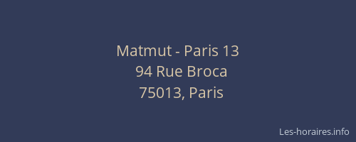 Matmut - Paris 13