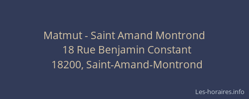 Matmut - Saint Amand Montrond