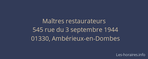 Ma�tres restaurateurs