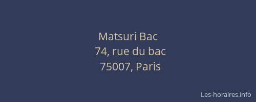 Matsuri Bac