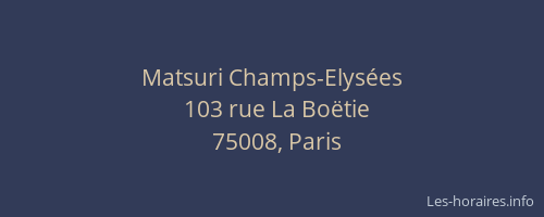 Matsuri Champs-Elysées
