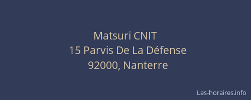 Matsuri CNIT