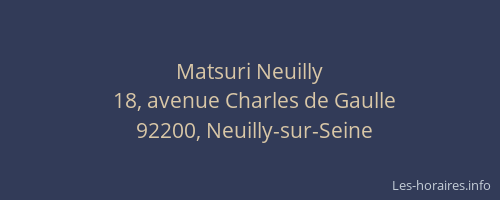 Matsuri Neuilly