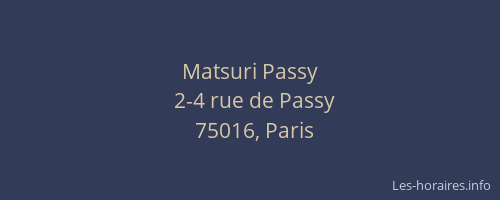 Matsuri Passy