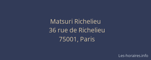 Matsuri Richelieu