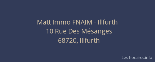 Matt Immo FNAIM - Illfurth