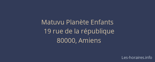 Matuvu Planète Enfants