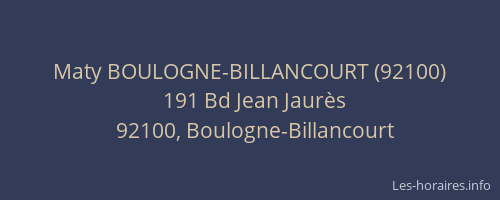 Maty BOULOGNE-BILLANCOURT (92100)