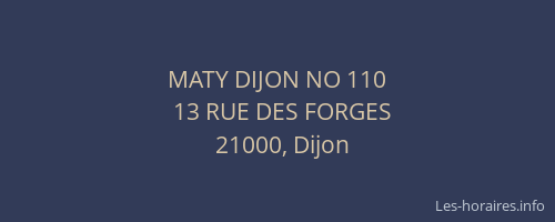 MATY DIJON NO 110