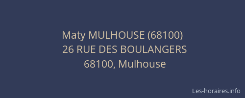 Maty MULHOUSE (68100)