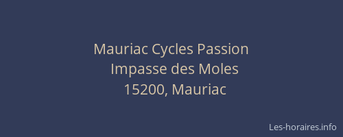 Mauriac Cycles Passion