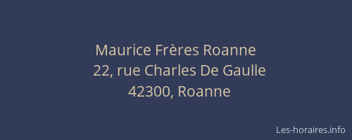 Maurice Frères Roanne