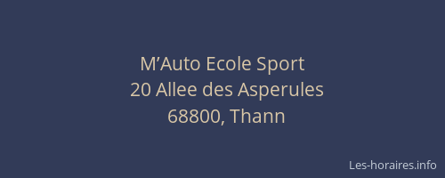 M’Auto Ecole Sport
