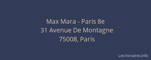 Max Mara - Paris 8e