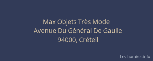 Max Objets Tr&egrave;s Mode