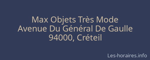 Max Objets Très Mode
