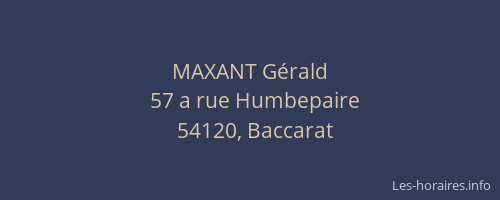 MAXANT G&eacute;rald