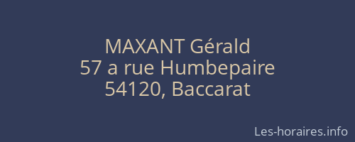MAXANT Gérald
