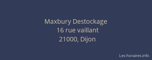 Maxbury Destockage