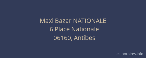 Maxi Bazar NATIONALE