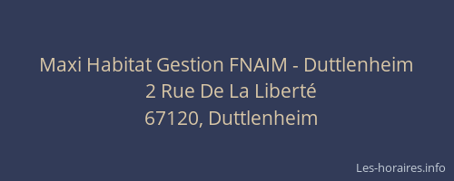 Maxi Habitat Gestion FNAIM - Duttlenheim