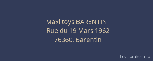 Maxi toys BARENTIN