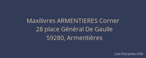 Maxilivres ARMENTIERES Corner