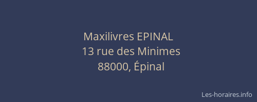 Maxilivres EPINAL