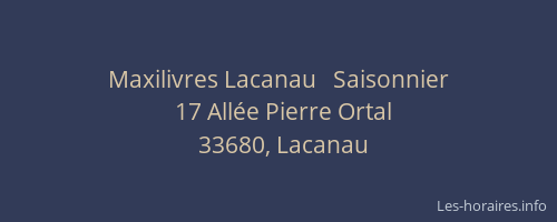 Maxilivres Lacanau   Saisonnier