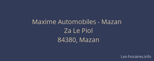 Maxime Automobiles - Mazan