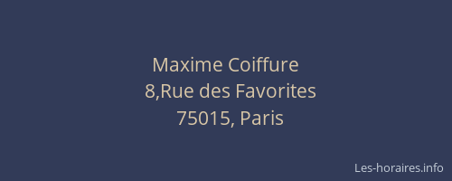 Maxime Coiffure