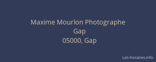 Maxime Mourlon Photographe