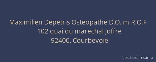 Maximilien Depetris Osteopathe D.O. m.R.O.F