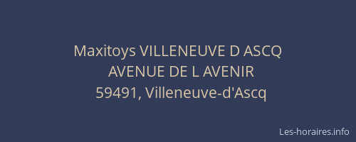 Maxitoys VILLENEUVE D ASCQ