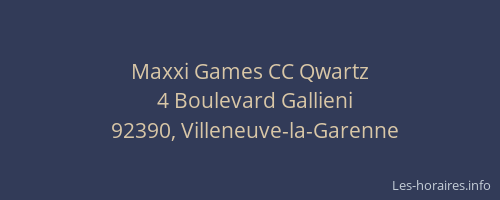 Maxxi Games CC Qwartz