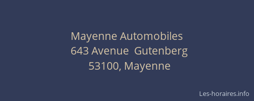 Mayenne Automobiles