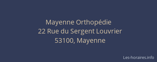 Mayenne Orthop&eacute;die