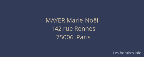 MAYER Marie-Noël