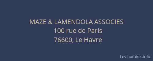 MAZE & LAMENDOLA ASSOCIES