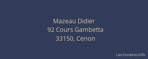Mazeau Didier