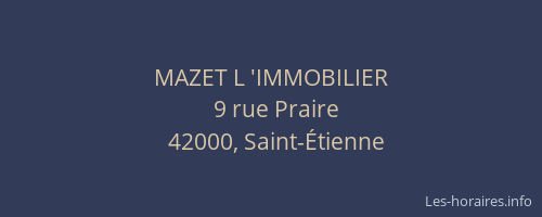 MAZET L 'IMMOBILIER