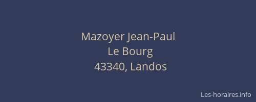 Mazoyer Jean-Paul