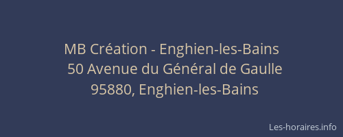 MB Création - Enghien-les-Bains