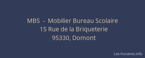 MBS  -  Mobilier Bureau Scolaire