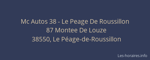 Mc Autos 38 - Le Peage De Roussillon