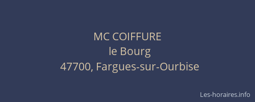 MC COIFFURE