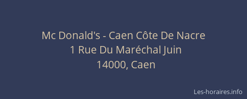 Mc Donald's - Caen Côte De Nacre