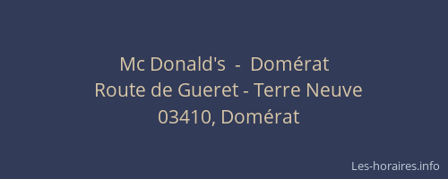 Mc Donald's  -  Domérat